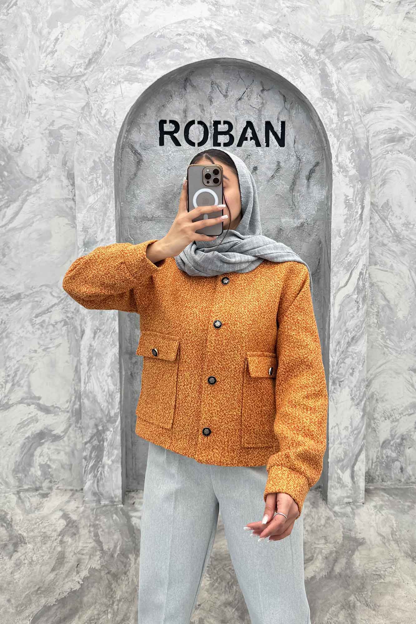 کت آستردار توییت پشمی دو جیب ژان