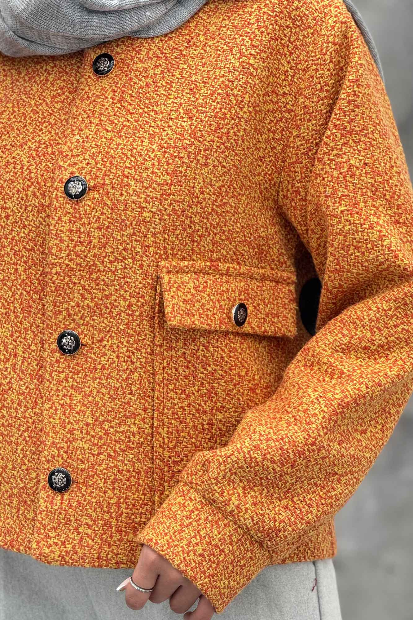 کت آستردار توییت پشمی دو جیب ژان