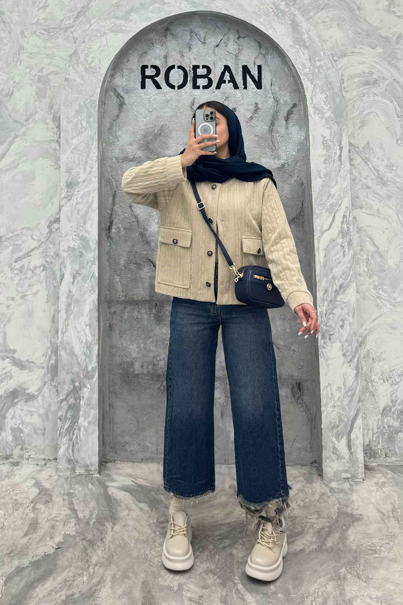 کت گپ یقه گرد آستردار والاس