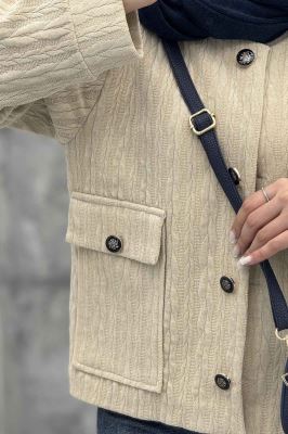 کت گپ یقه گرد آستردار والاس