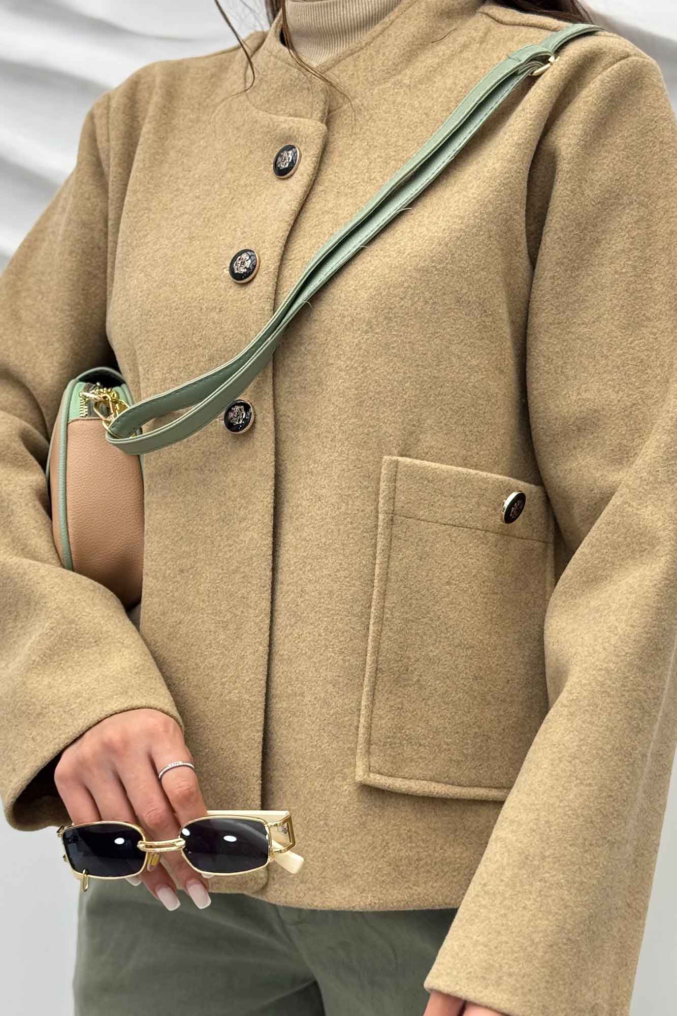 کت فوتر یقه پنج سانت سه دکمه هیلدا