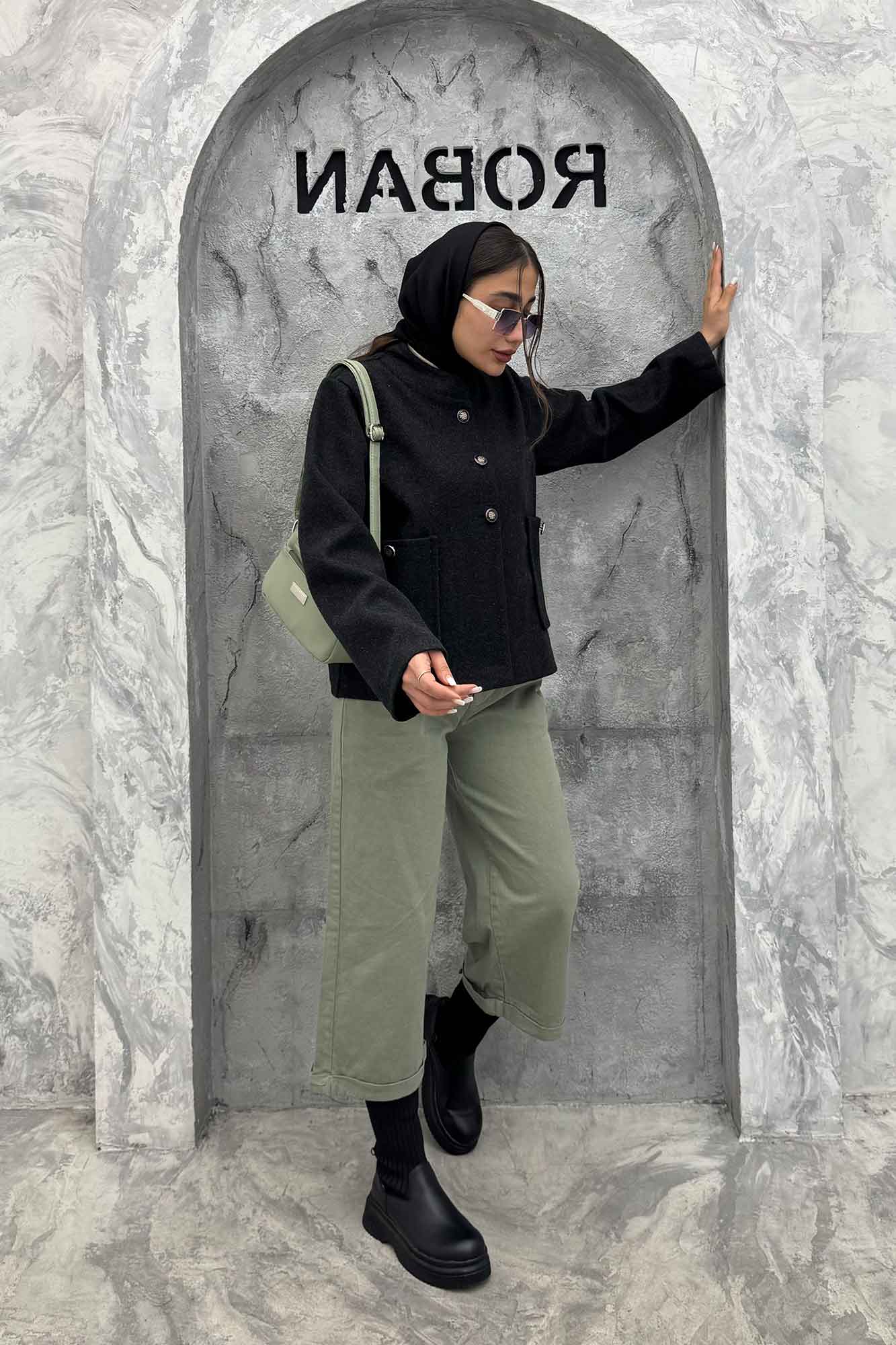 کت فوتر یقه پنج سانت سه دکمه هیلدا