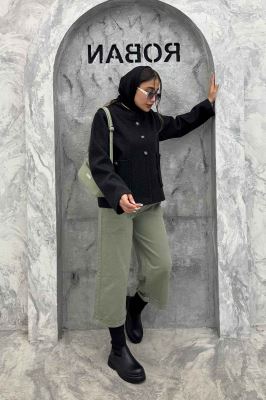 کت فوتر یقه پنج سانت سه دکمه هیلدا