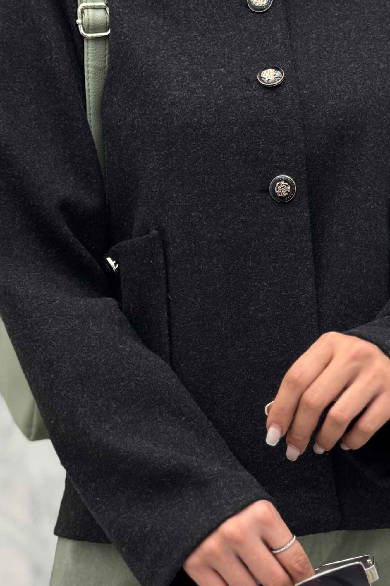 کت فوتر یقه پنج سانت سه دکمه هیلدا