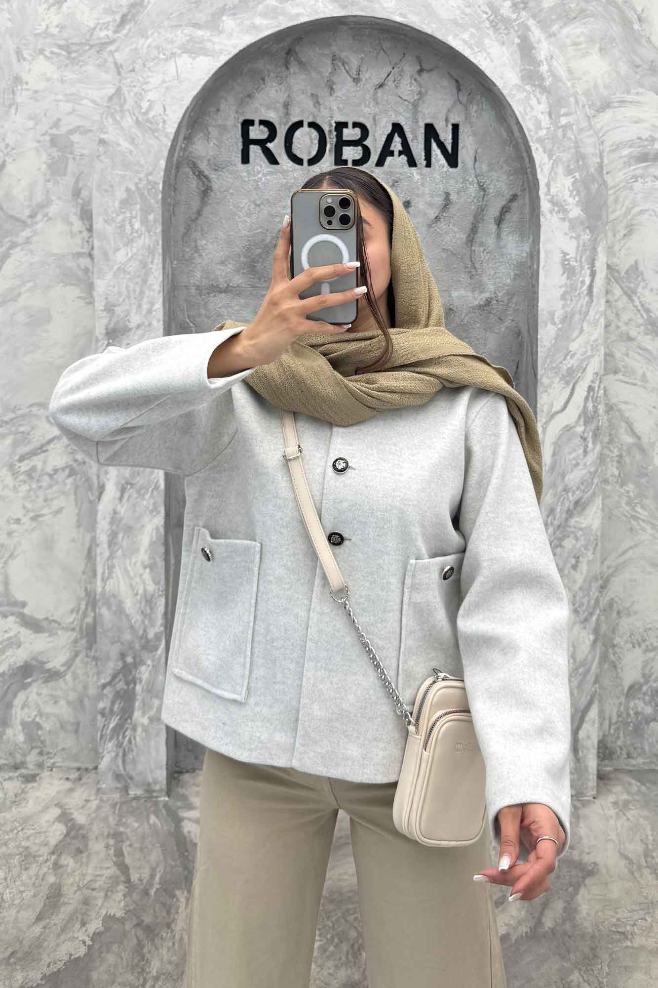 کت فوتر یقه پنج سانت سه دکمه هیلدا