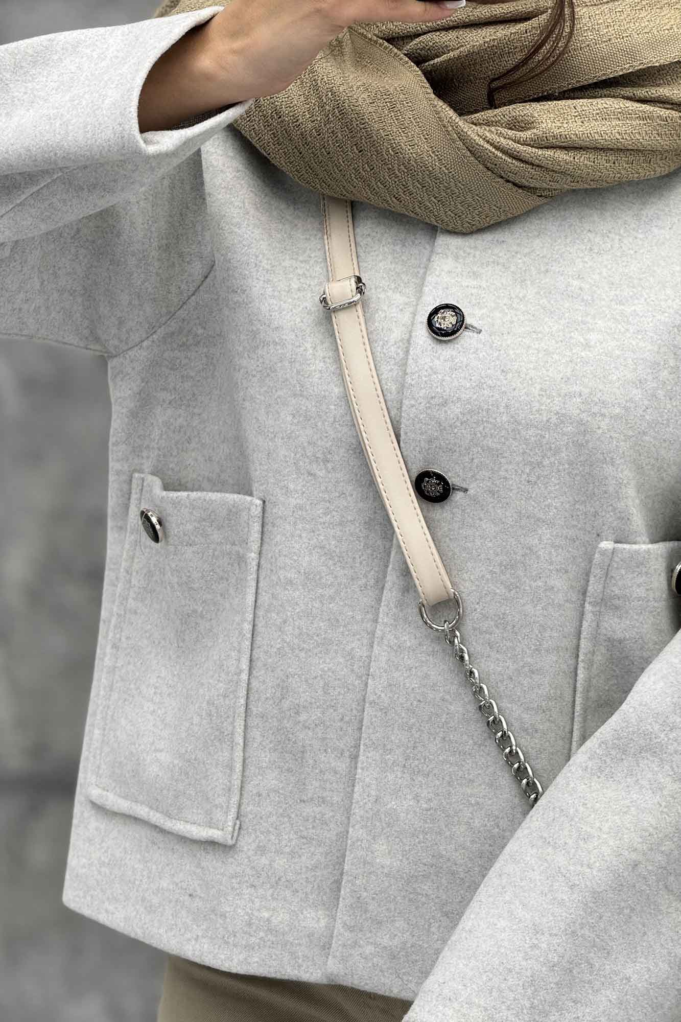 کت فوتر یقه پنج سانت سه دکمه هیلدا