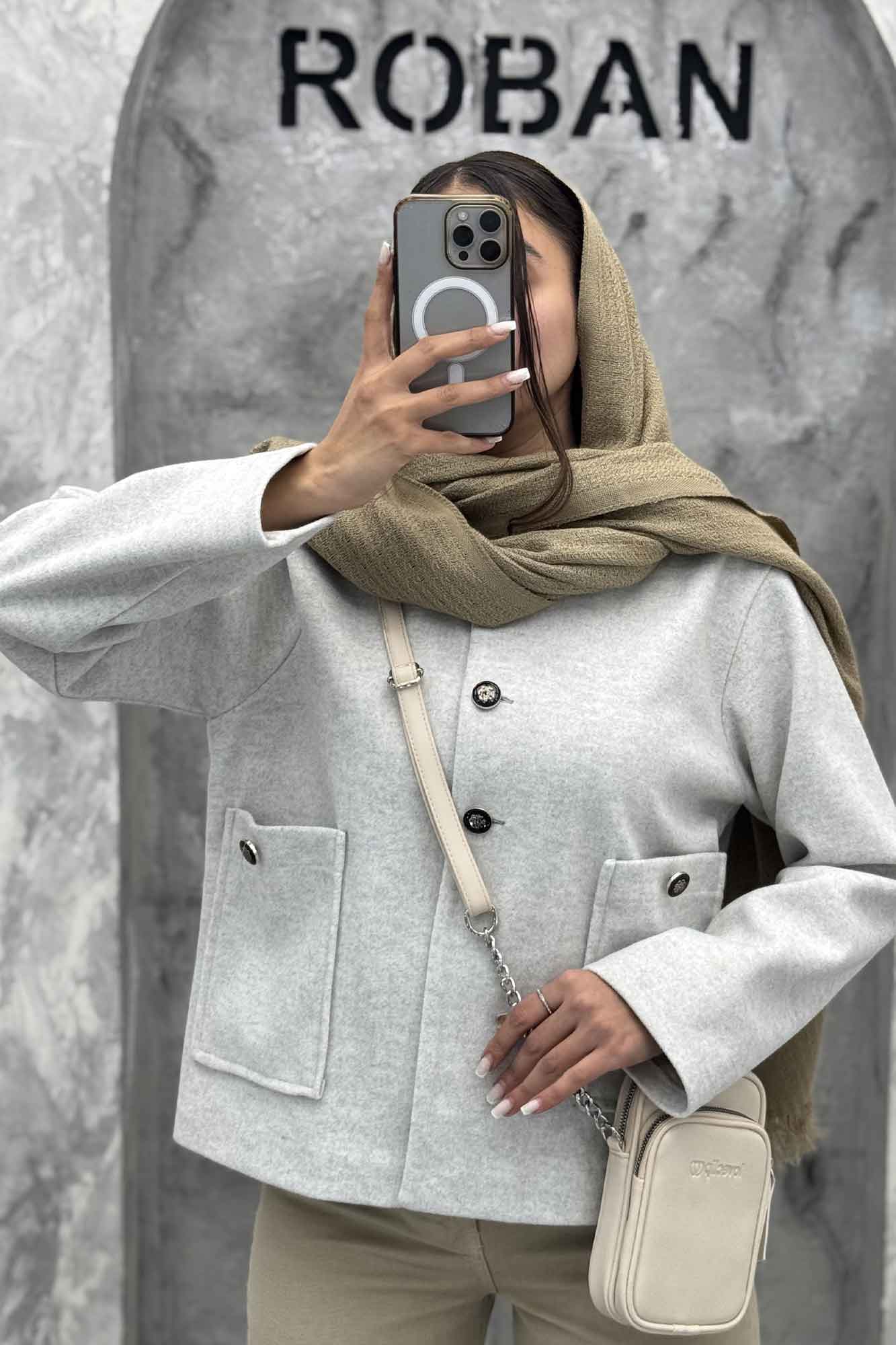 کت فوتر یقه پنج سانت سه دکمه هیلدا