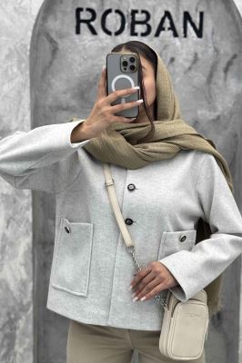 کت فوتر یقه پنج سانت سه دکمه هیلدا