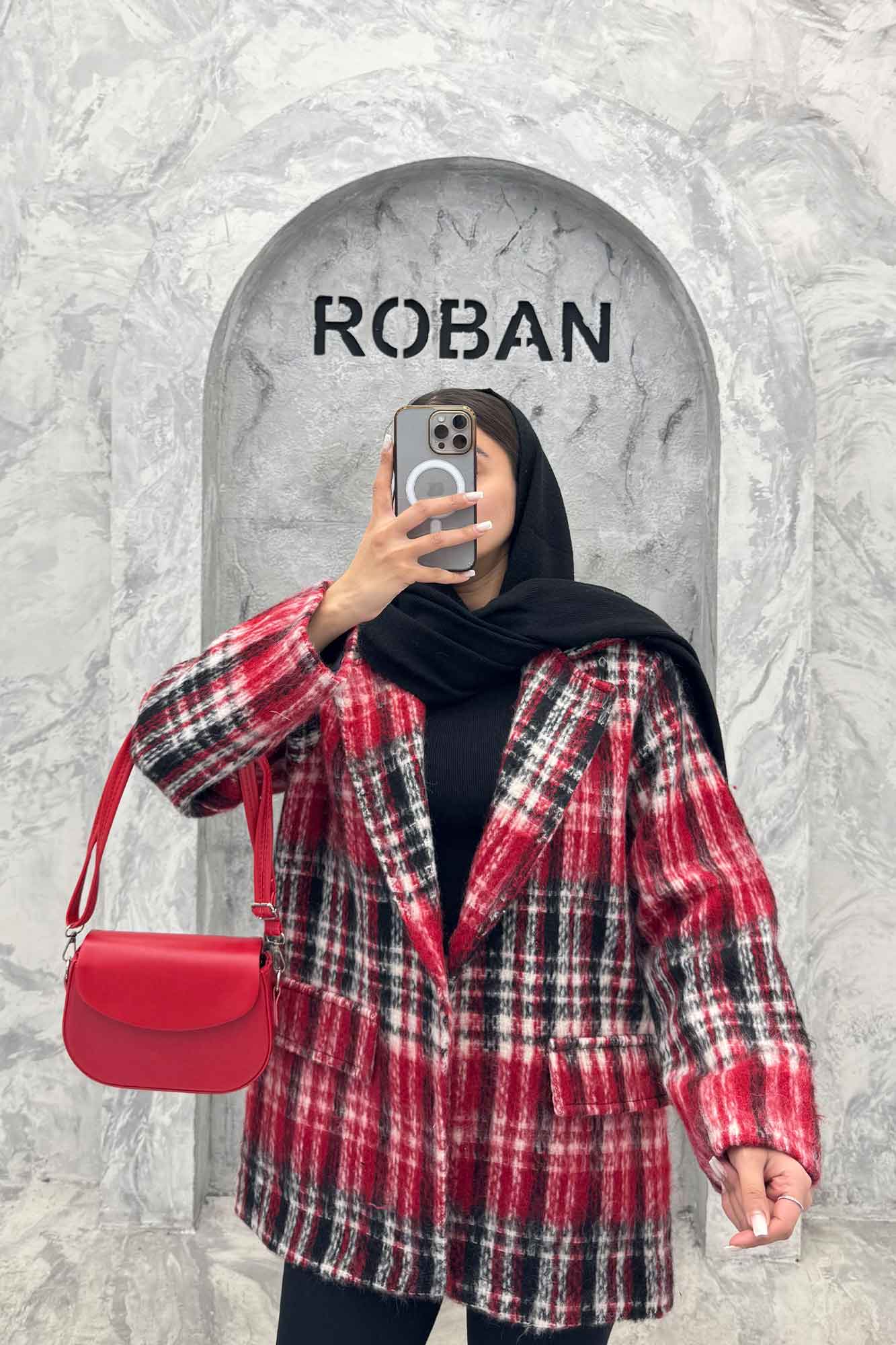 پالتو یقه انگلیسی توییت پشمی آستردار