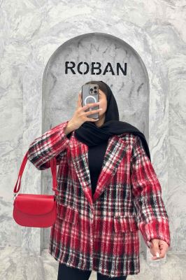 پالتو یقه انگلیسی توییت پشمی آستردار