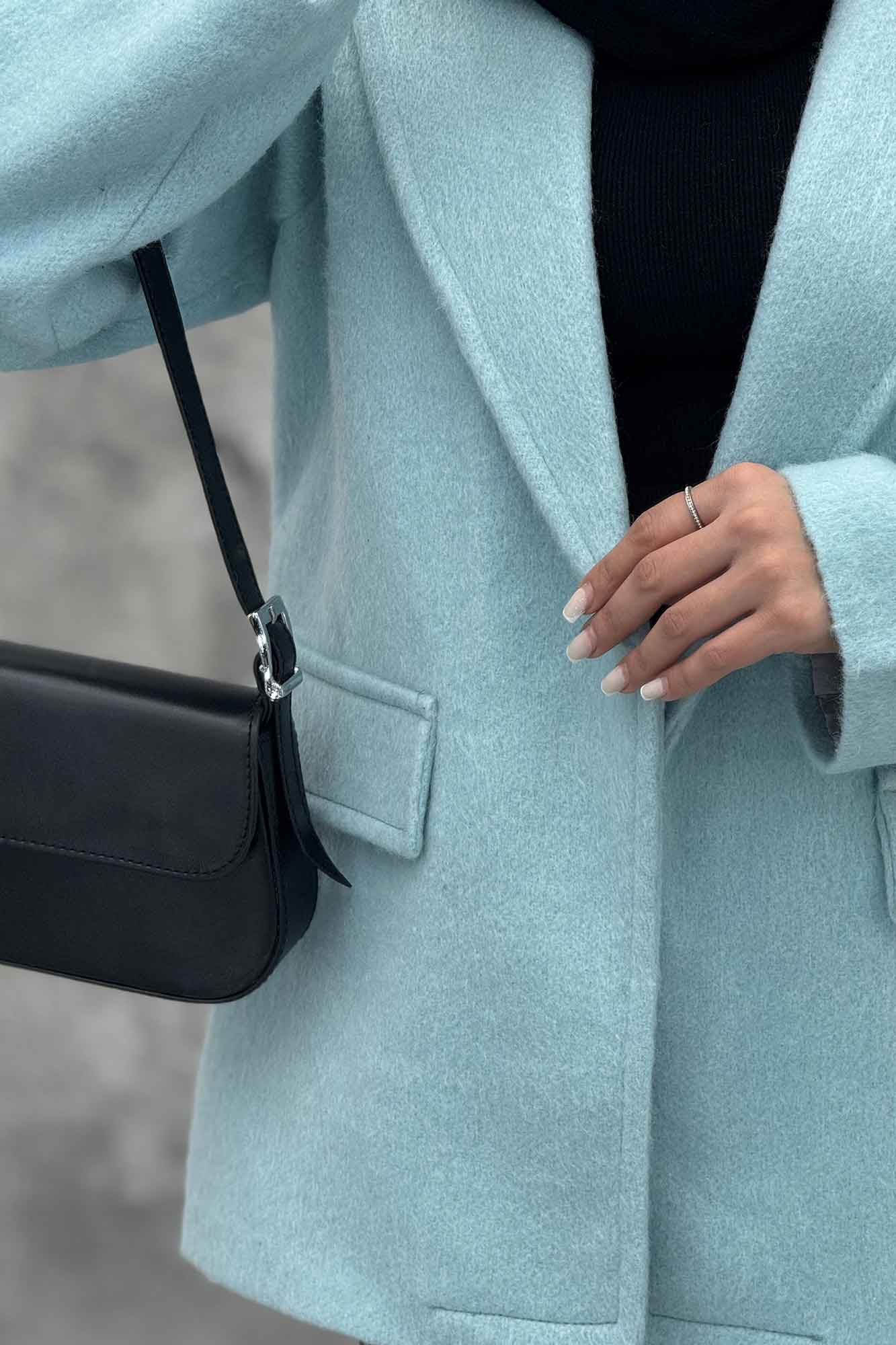 پالتو یقه انگلیسی توییت پشمی آستردار