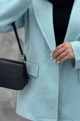 پالتو یقه انگلیسی توییت پشمی آستردار