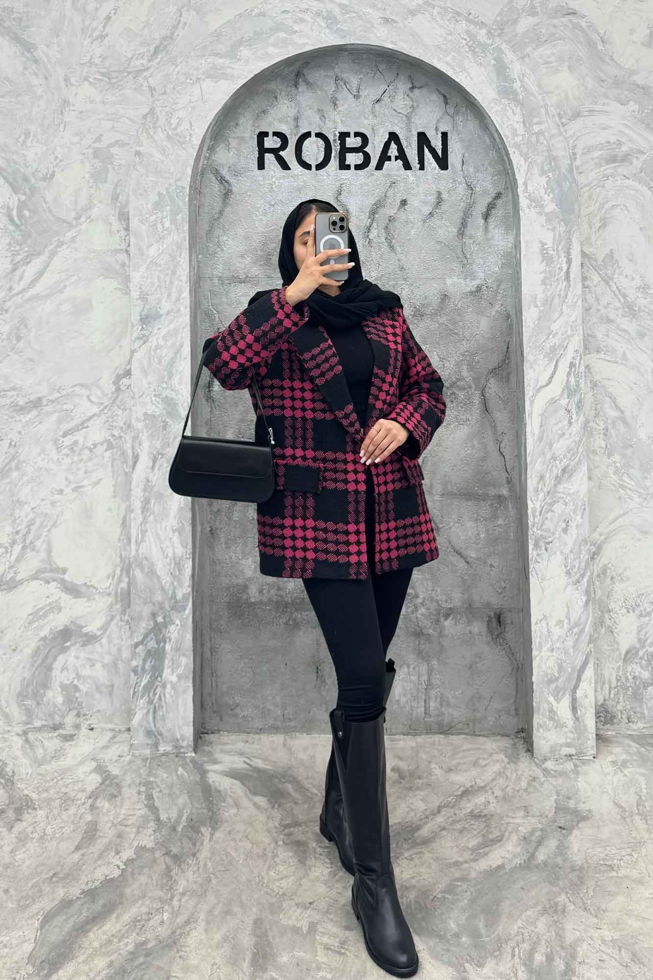 پالتو یقه انگلیسی توییت پشمی آستردار