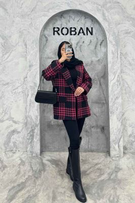 پالتو یقه انگلیسی توییت پشمی آستردار