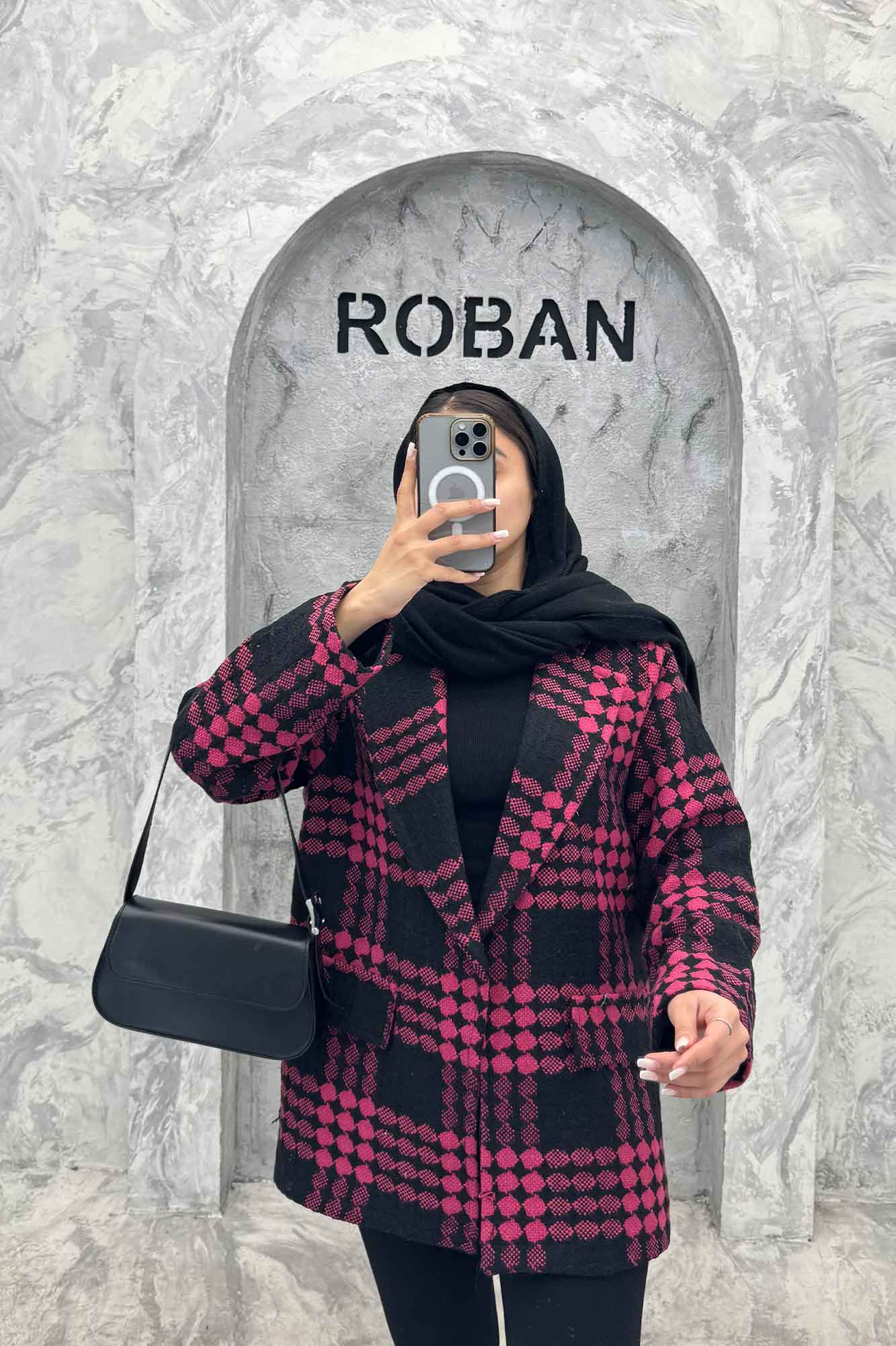 پالتو یقه انگلیسی توییت پشمی آستردار