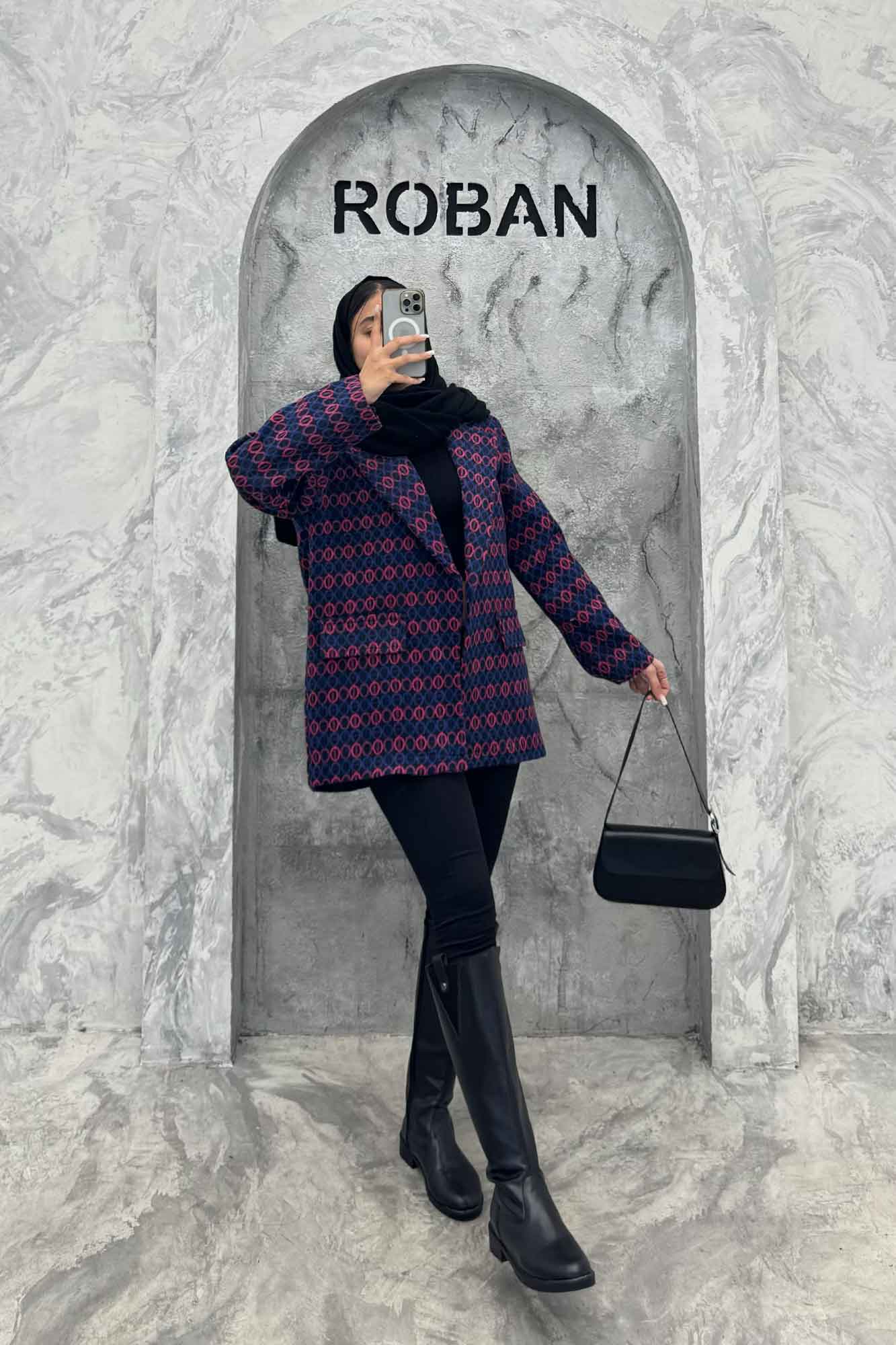 پالتو یقه انگلیسی توییت پشمی آستردار