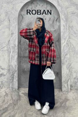 کت آستردار توییت پشمی تک دکمه توییتی