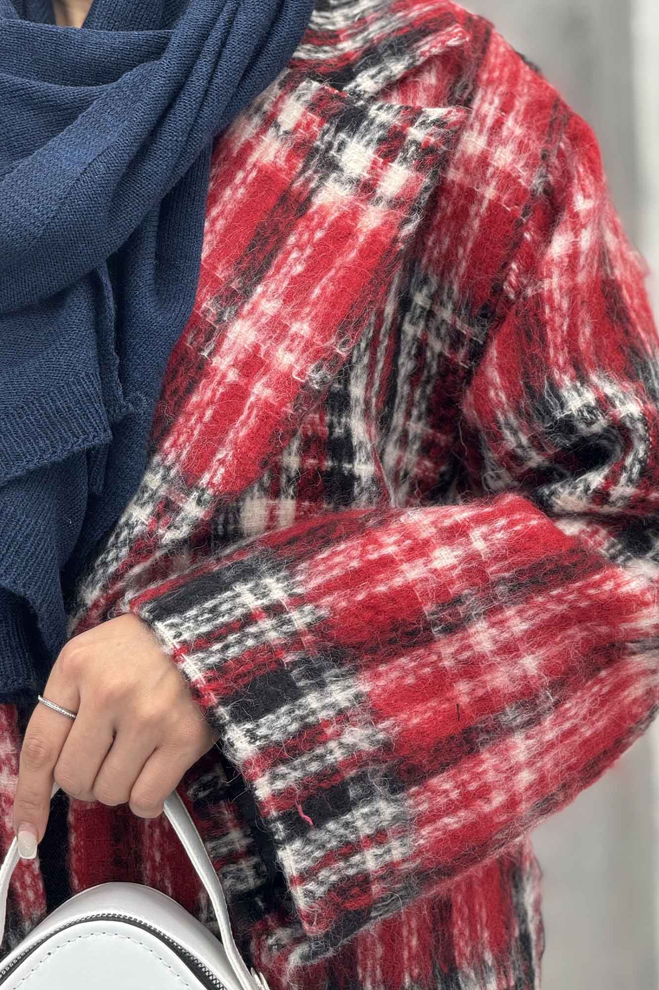 کت آستردار توییت پشمی تک دکمه توییتی