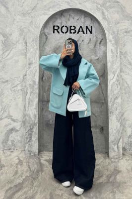 کت آستردار توییت پشمی تک دکمه توییتی