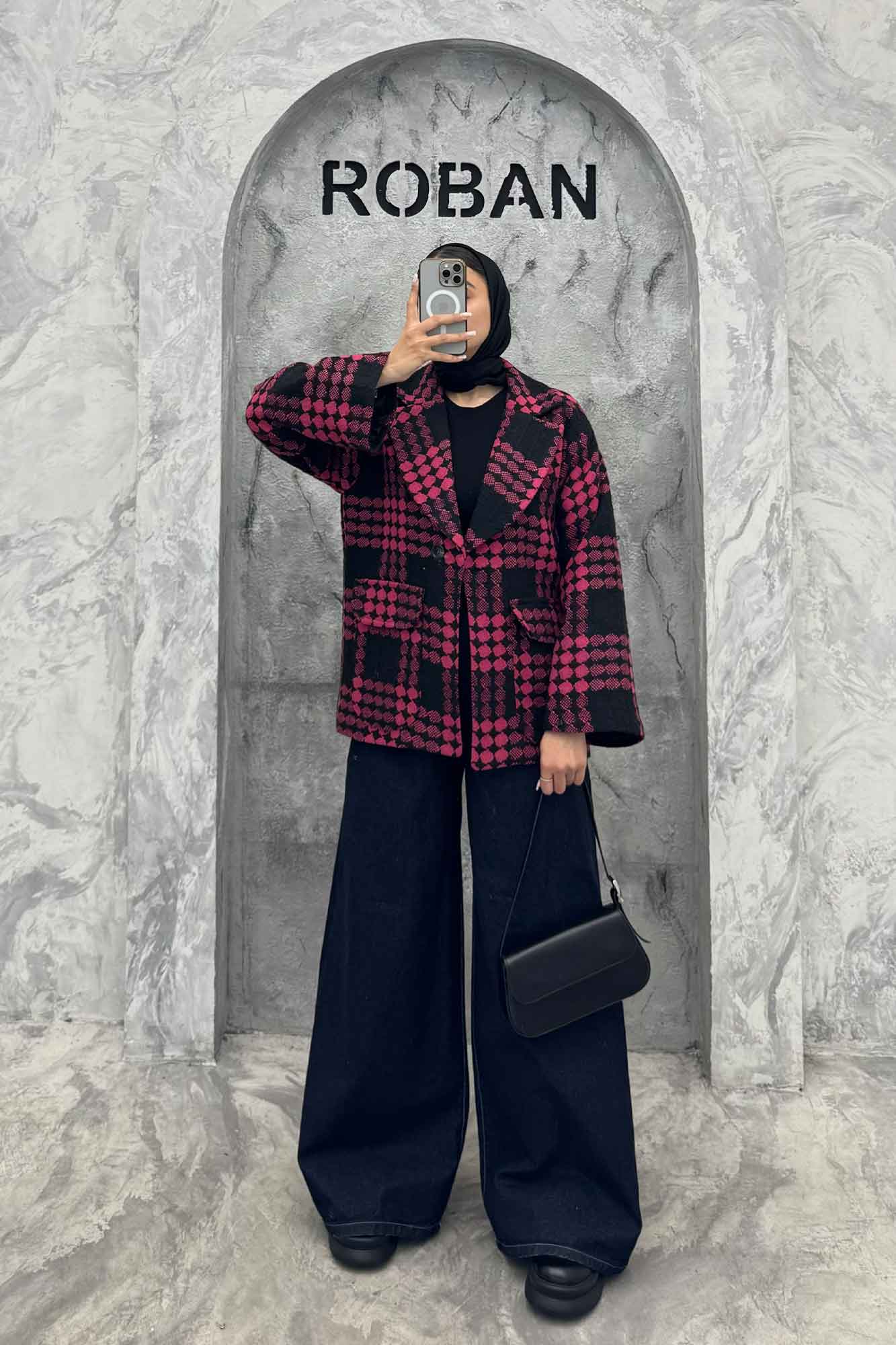 کت آستردار توییت پشمی تک دکمه توییتی