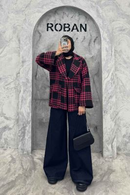 کت آستردار توییت پشمی تک دکمه توییتی