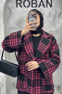 کت آستردار توییت پشمی تک دکمه توییتی