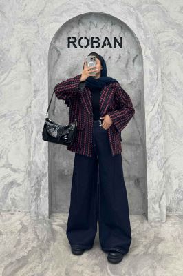 کت آستردار توییت پشمی تک دکمه توییتی