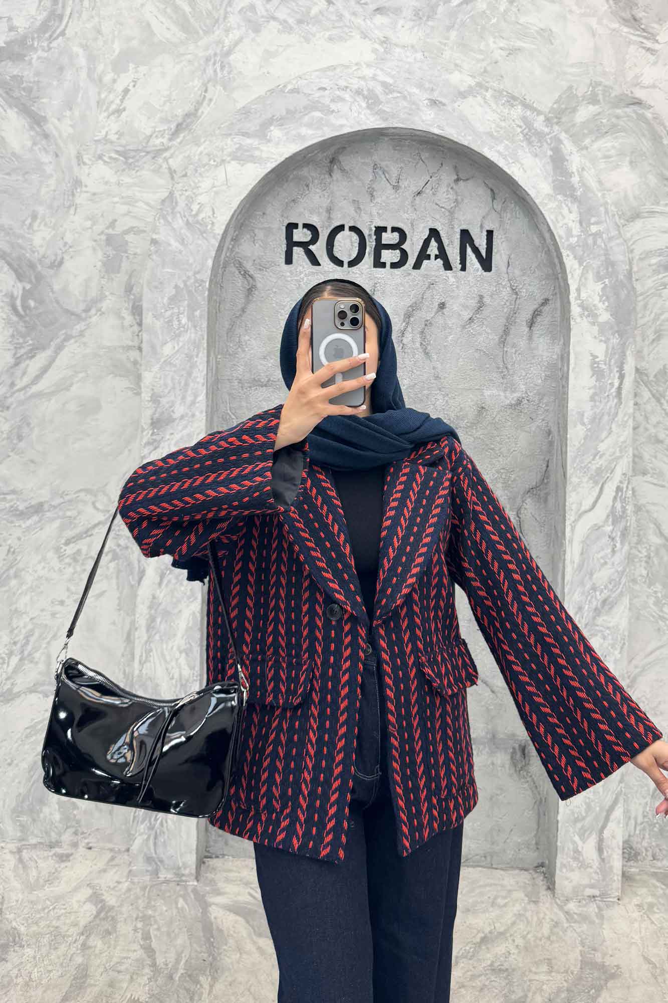 کت آستردار توییت پشمی تک دکمه توییتی