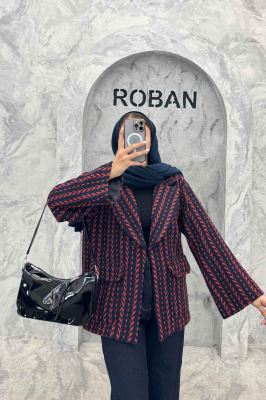 کت آستردار توییت پشمی تک دکمه توییتی