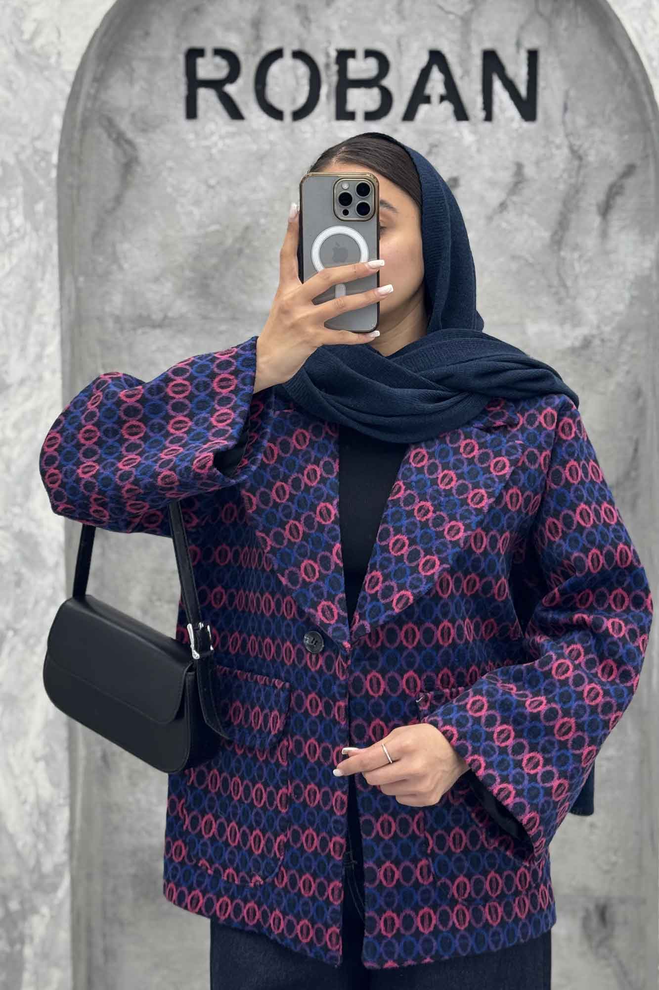 کت آستردار توییت پشمی تک دکمه توییتی