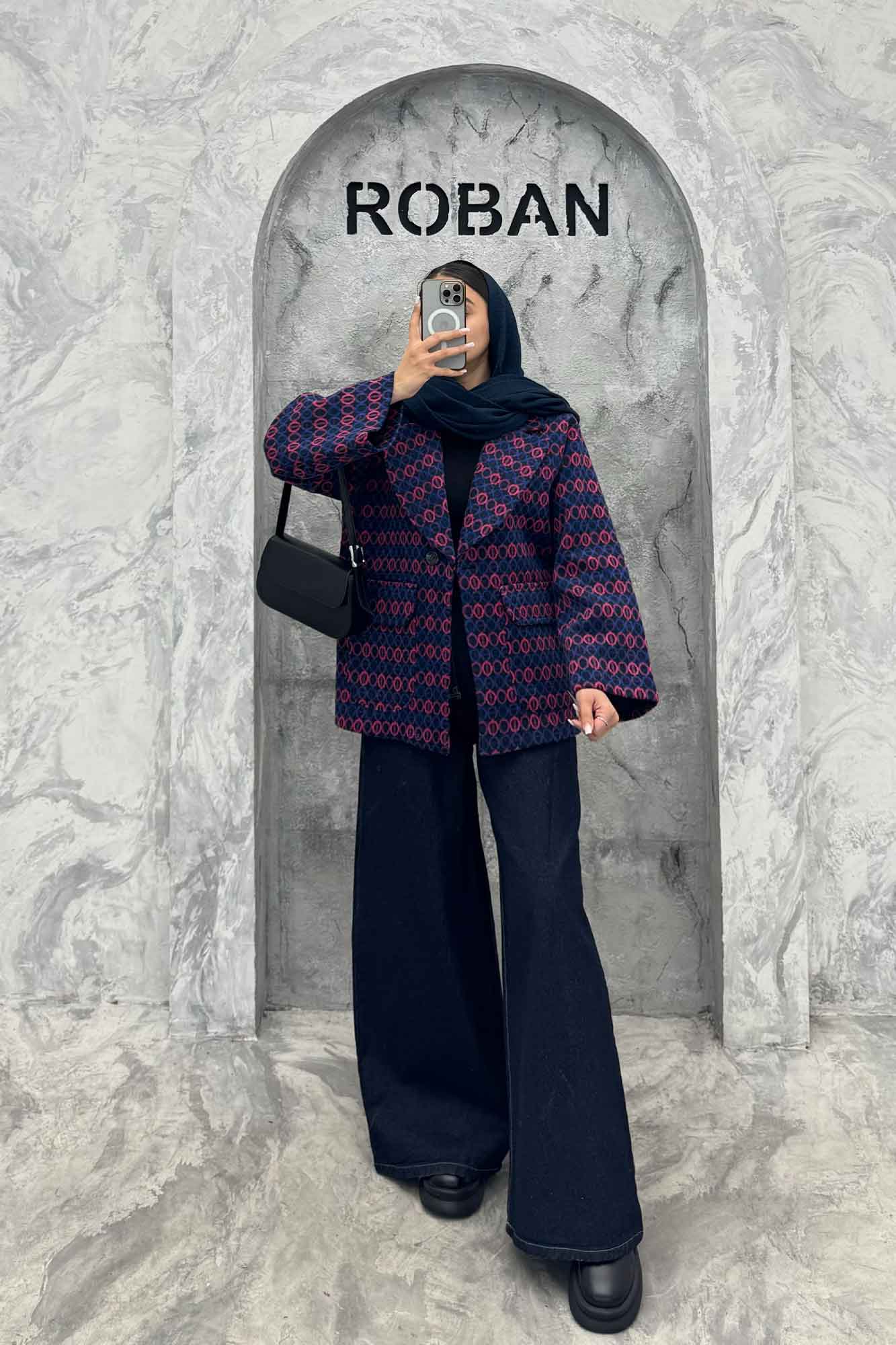 کت آستردار توییت پشمی تک دکمه توییتی