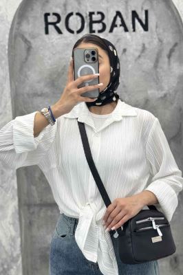 شومیز ساتن پیلیسه ساده