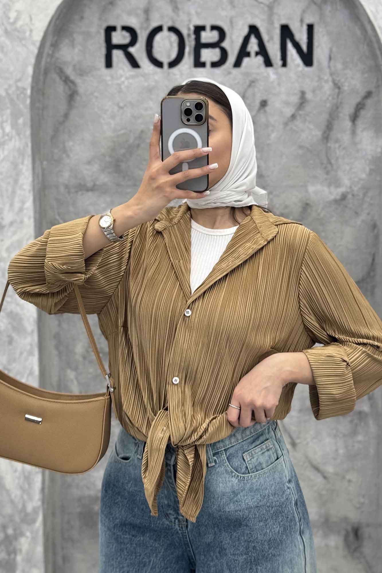 شومیز ساتن پیلیسه ساده