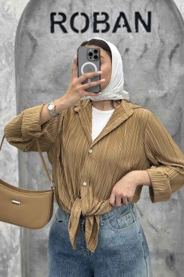 شومیز ساتن پیلیسه ساده