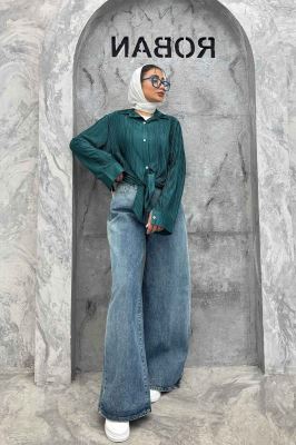 شومیز ساتن پیلیسه ساده