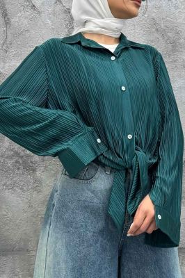 شومیز ساتن پیلیسه ساده