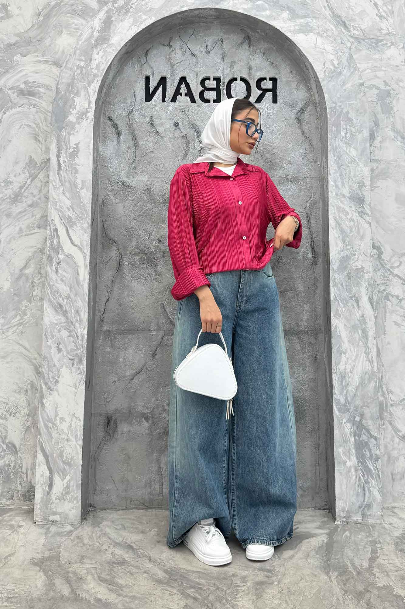 شومیز ساتن پیلیسه ساده