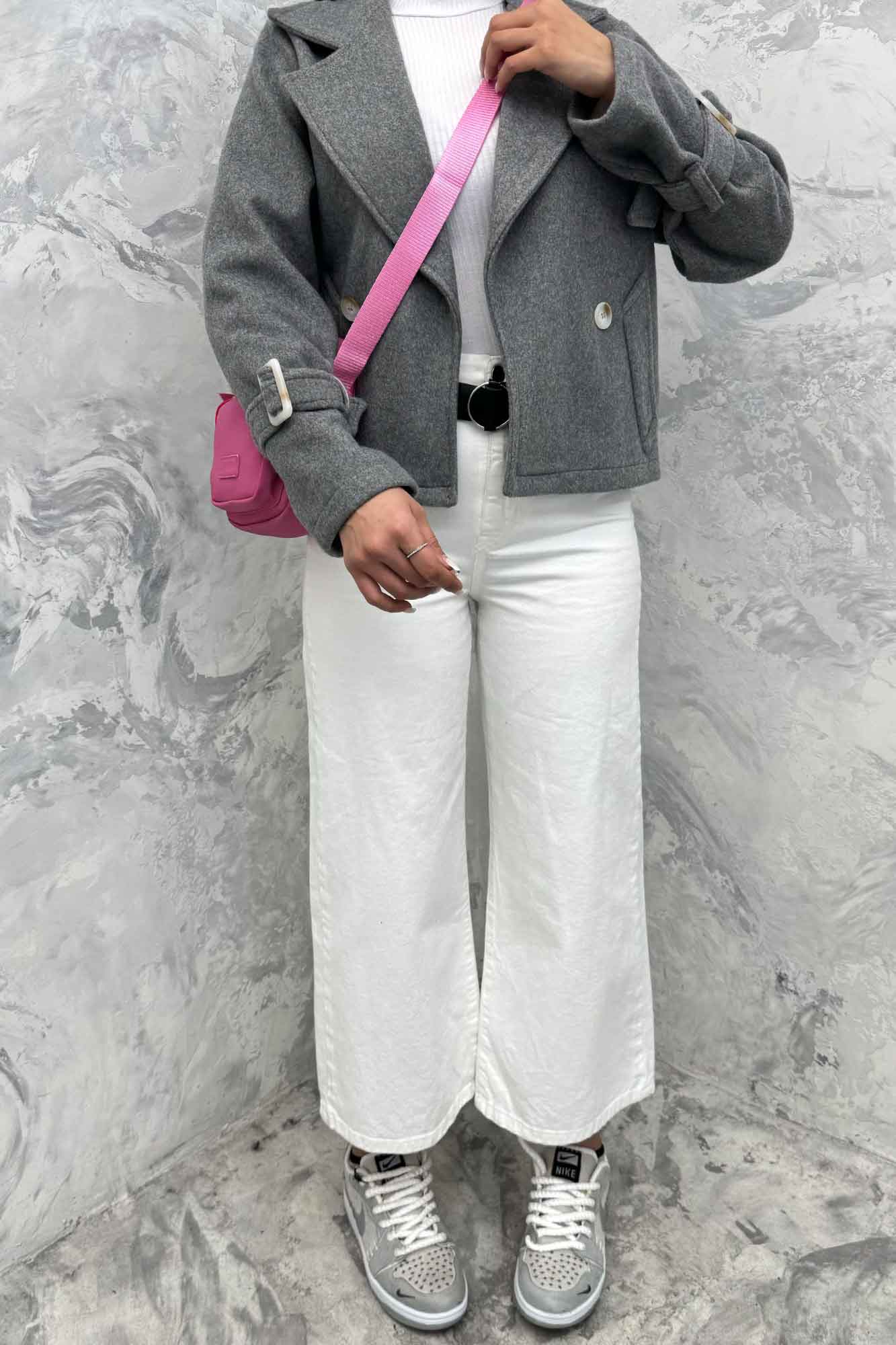 کت کراپ روناک آستین سگک دار