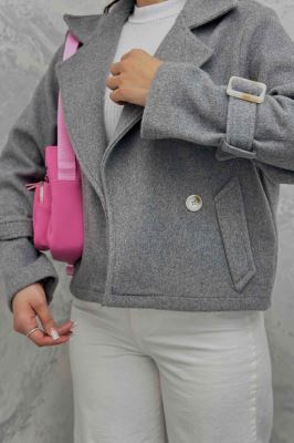 کت کراپ روناک آستین سگک دار