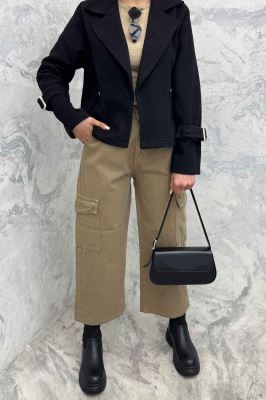 کت کراپ روناک آستین سگک دار