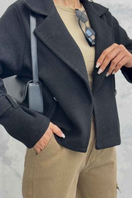 کت کراپ روناک آستین سگک دار