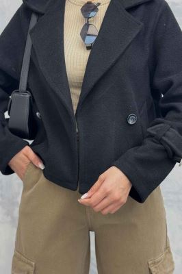 کت کراپ روناک آستین سگک دار