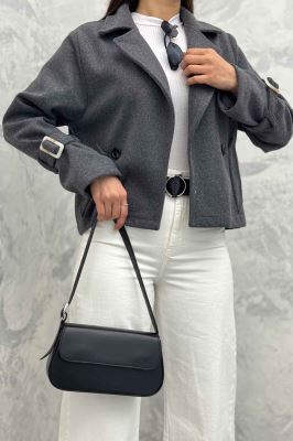 کت کراپ روناک آستین سگک دار