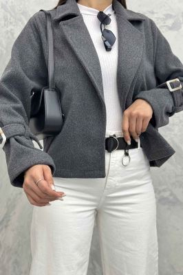 کت کراپ روناک آستین سگک دار