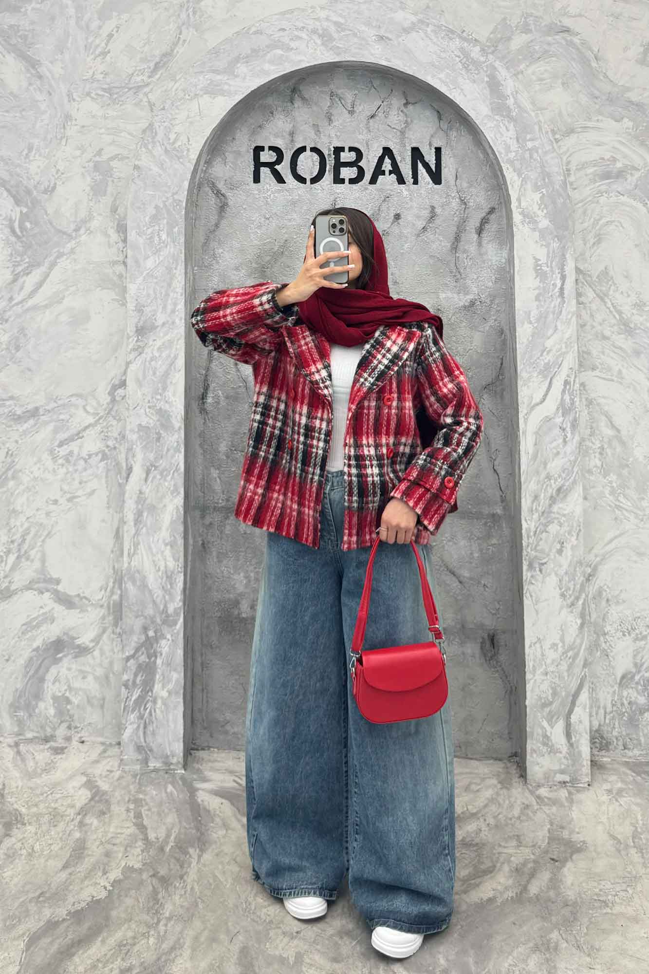 کت توییت پشمی یقه انگلیسی پهن آستردار NIL