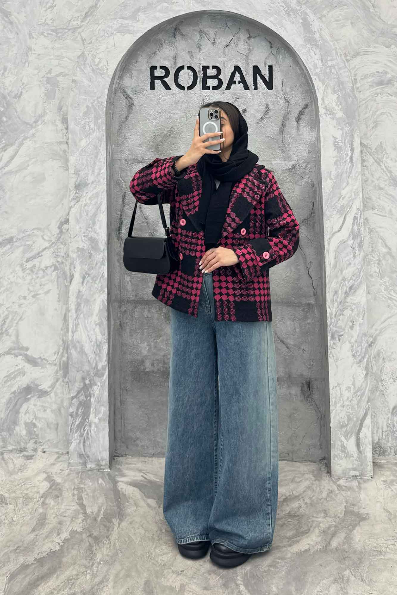 کت توییت پشمی یقه انگلیسی پهن آستردار NIL