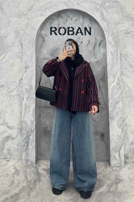 کت توییت پشمی یقه انگلیسی پهن آستردار NIL