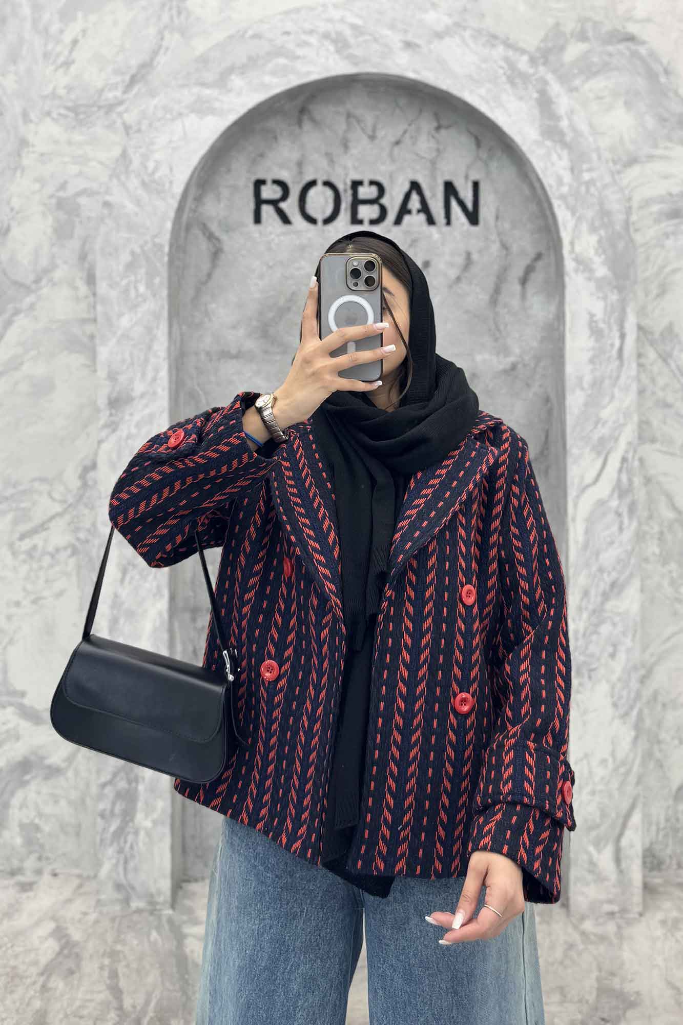 کت توییت پشمی یقه انگلیسی پهن آستردار NIL