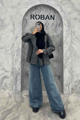 کت توییت پشمی یقه انگلیسی پهن آستردار NIL