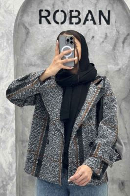 کت توییت پشمی یقه انگلیسی پهن آستردار NIL